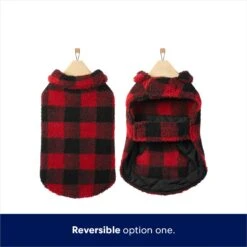 Frisco Reversible Medium Weight Boulder Plaid Dog & Cat Coat -Frisco Sales Store 717846 PT4. AC SS1800 V1692194287