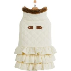 Frisco Medium Weight Quilted Ruffle Tiered Dog & Cat Dress -Frisco Sales Store 744262 PT3. AC SS1800 V1692978554