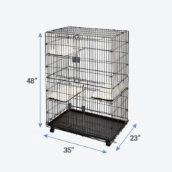 Frisco Collapsible Wire Cat Cage Playpen & Van Ness High Side Corner Cat Litter Pan, Blue -Frisco Sales Store 933382 PT2. AC SS1800 V1692304951