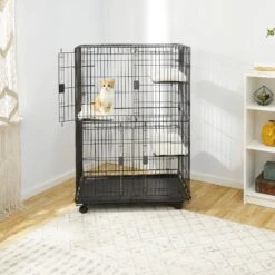 Frisco Collapsible Wire Cat Cage Playpen & Van Ness High Side Corner Cat Litter Pan, Blue -Frisco Sales Store 933382 PT3. AC SS1800 V1692305267