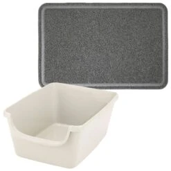 Frisco High Sided Cat Litter Box, Extra Large & Frisco Rectangular Cat Litter Mat