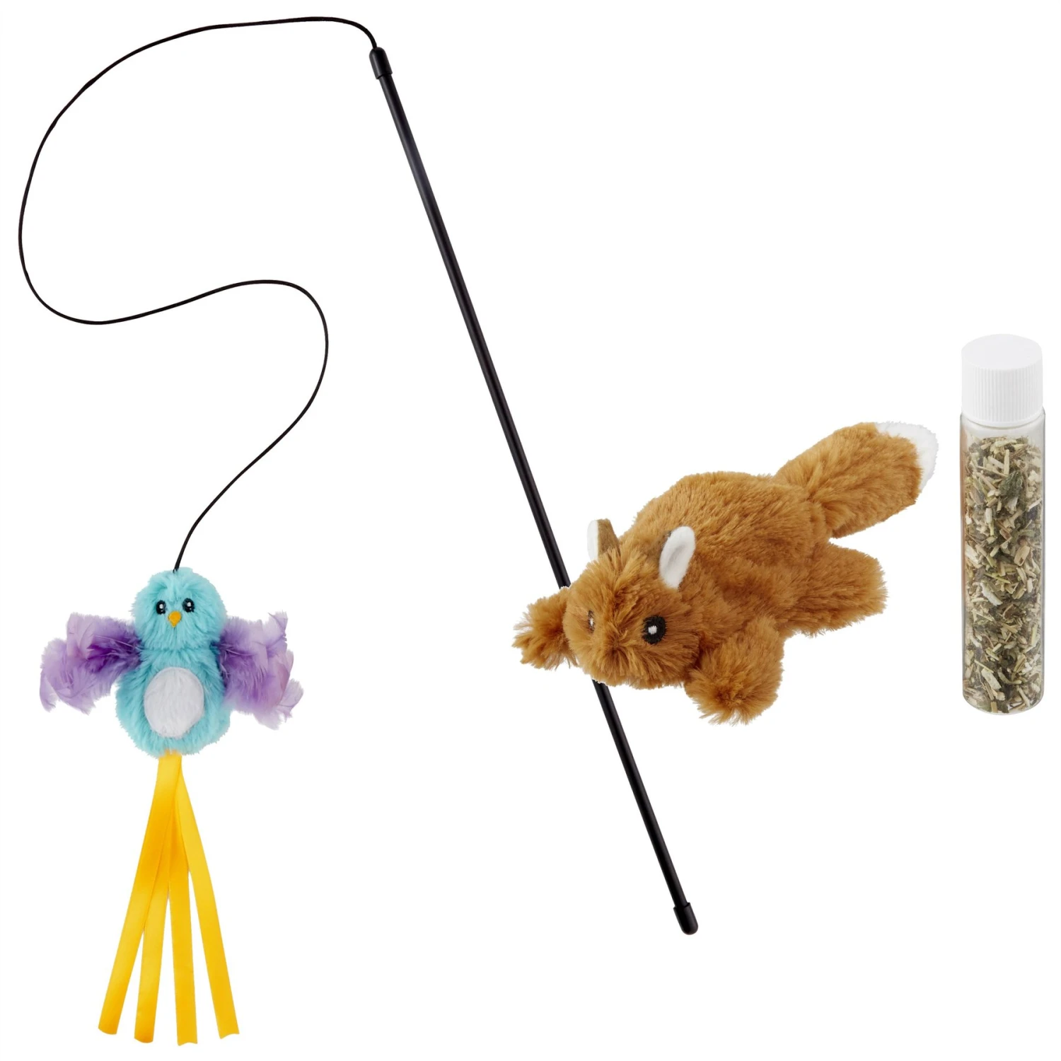 Frisco Squirrel Plush Cat Toy With Refillable Catnip & Frisco Bird With Feathers Teaser Wand Cat Toy With Catnip 3 Frisco Squirrel Plush Cat Toy With Refillable Catnip & Frisco Bird With Feathers Teaser Wand Cat Toy With Catnip
