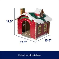 Frisco Holiday Log Cabin Cardboard Cat House & Frisco Holiday Santa's Workshop Cardboard Cat House -Frisco Sales Store 986198 PT6. AC SS1800 V1698257736