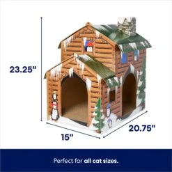 Frisco Holiday Log Cabin Cardboard Cat House & Frisco Holiday Christmas Tree Cardboard Cat House -Frisco Sales Store 986238 PT2. AC SS1800 V1698258055