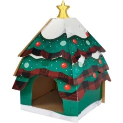 Frisco Holiday Log Cabin Cardboard Cat House & Frisco Holiday Christmas Tree Cardboard Cat House -Frisco Sales Store 986238 PT5. AC SS1800 V1698257734
