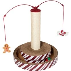 Frisco Holiday Santa Hat & Mistletoe Cat Tracks Cat Toy & Frisco Holiday Gingerbread Interactive Cat Scratcher Cat Toy With Catnip -Frisco Sales Store 986246 PT5. AC SS1800 V1698258405