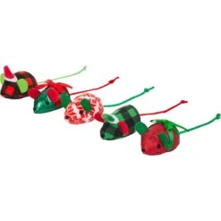 Frisco Holiday Santa Hat & Mistletoe Cat Tracks Cat Toy & Frisco Holiday Mice Cat Toy With Catnip, 5 Count -Frisco Sales Store 986278 PT5. AC SS1800 V1698258405
